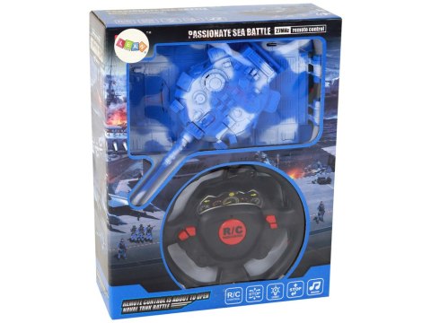 LEAN Toys Czołg R/C Zdalnie Sterowany Światła Dźwięk Niebieski 1:18 27MHz