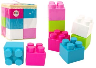 LEAN Toys Duże Klocki Konstrukcyjne W Torbie Naklejki Kolorowe 12 El