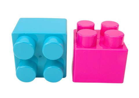 LEAN Toys Duże Klocki Konstrukcyjne W Torbie Naklejki Kolorowe 12 El