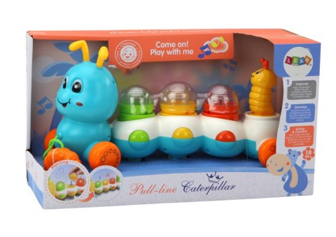 LEAN Toys Gąsienica Do Ciągnięcia Kolorowa Światła Dźwięki