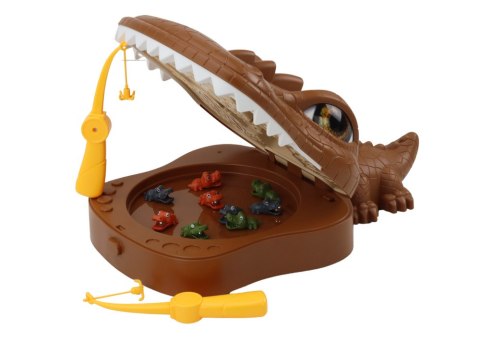 LEAN Toys Gra Łowienie Krokodyli Magnetyczna Krokodyl Brązowy