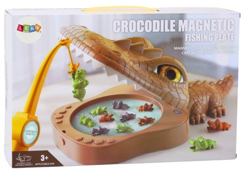 LEAN Toys Gra Łowienie Krokodyli Magnetyczna Krokodyl Brązowy