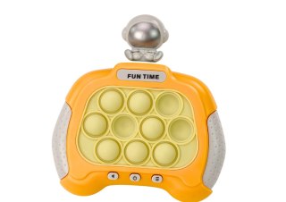 LEAN Toys Gra Sensoryczna Konsola Pop-It Kosmonauta Światła Dźwięki Żółta