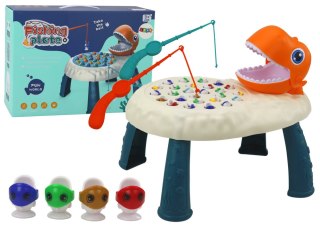 LEAN Toys Gra Zręcznościowa Łowienie Rybek Stolik Dinozaur Pomarańczowy