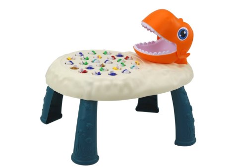 LEAN Toys Gra Zręcznościowa Łowienie Rybek Stolik Dinozaur Pomarańczowy