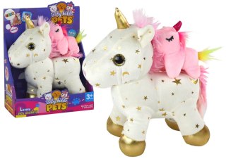 LEAN Toys Jednorożec Pluszak Usypiacz Kołysanka Biały W Gwiazdki Zestaw