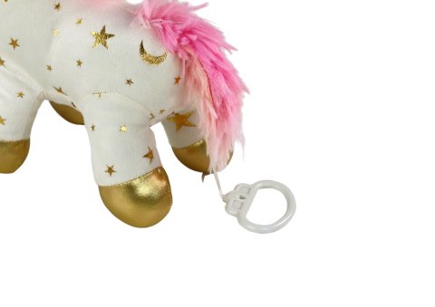 LEAN Toys Jednorożec Pluszak Usypiacz Kołysanka Biały W Gwiazdki Zestaw