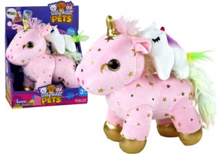 LEAN Toys Jednorożec Pluszak Usypiacz Kołysanka Różowy W Gwiazdki