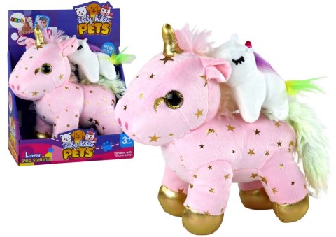 LEAN Toys Jednorożec Pluszak Usypiacz Kołysanka Różowy W Gwiazdki