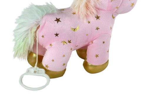 LEAN Toys Jednorożec Pluszak Usypiacz Kołysanka Różowy W Gwiazdki