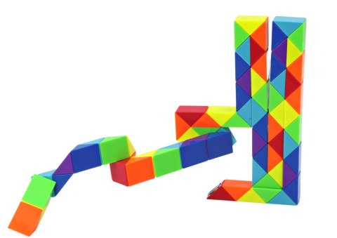 LEAN Toys Klocki Gra Zręcznościowa Układanka Wąż Edukacyjny Kolorowy 72 ele.