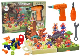 LEAN Toys Klocki Puzzle Konstrukcyjne 3D DIY Dinozaury Rozkręcanie Wiertarka