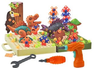 LEAN Toys Klocki Puzzle Konstrukcyjne 3D DIY Dinozaury Rozkręcanie Wiertarka