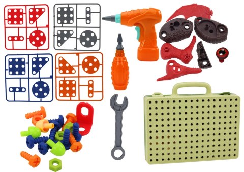 LEAN Toys Klocki Puzzle Konstrukcyjne 3D DIY Dinozaury Rozkręcanie Wiertarka
