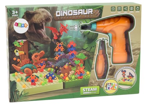 LEAN Toys Klocki Puzzle Konstrukcyjne 3D DIY Dinozaury Rozkręcanie Wiertarka