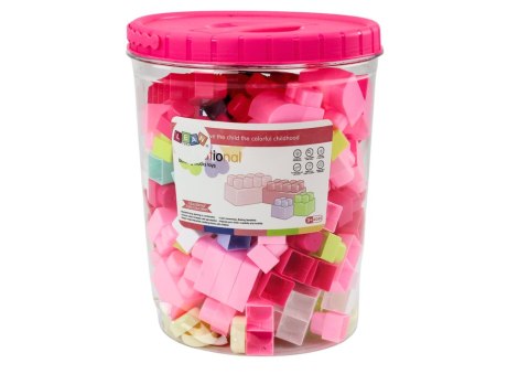 LEAN Toys Klocki W Wiaderku Edukacyjne Duże Budowlane Zestaw 160 ele.