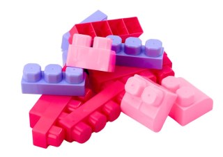 LEAN Toys Klocki W Wiaderku Edukacyjne Duże Budowlane Zestaw Kolorowe 160 ele.