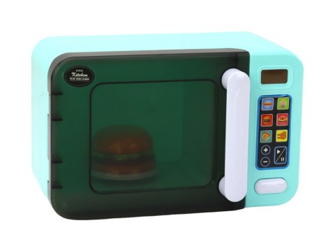 LEAN Toys Kuchenka Mikrofalowa Mikrofala Zabawkowa Turkusowa Dodatki