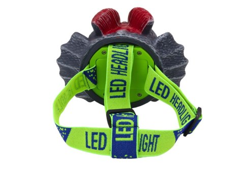 LEAN Toys Latarka Czołówka Dinozaur Regulowana Opaska 3 Diody Led