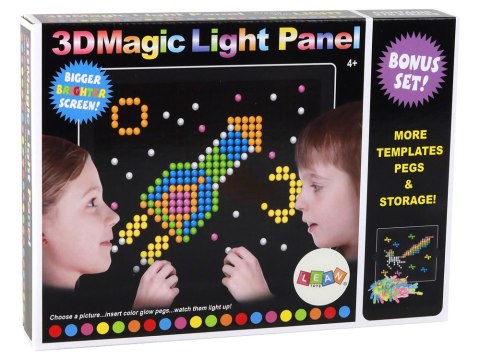 LEAN Toys Magiczna Tablica Układanka 3D 276 Elementów Podświetlana