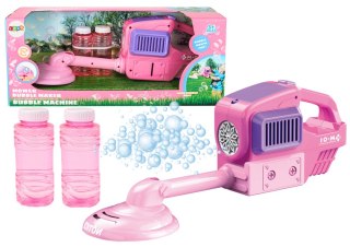 LEAN Toys Maszyna Do Baniek Mydlanych Kosiarka Podkaszarka Dwa Płyny Różowa