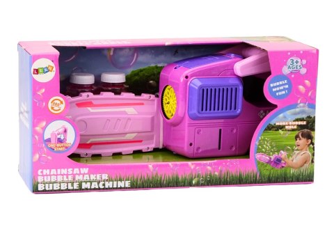 LEAN Toys Maszynka Do Baniek Mydlanych Piła Łańcuchowa Różowa