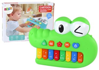 LEAN Toys Organki Pianinko Edukacyjne Muzyczne Krokodyl Zielony Dźwięki Światła