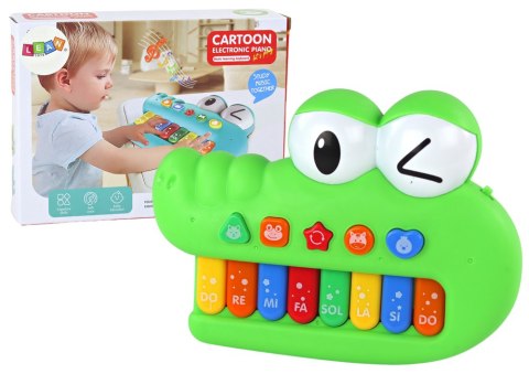 LEAN Toys Organki Pianinko Edukacyjne Muzyczne Krokodyl Zielony Dźwięki Światła
