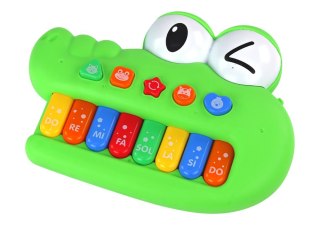 LEAN Toys Organki Pianinko Edukacyjne Muzyczne Krokodyl Zielony Dźwięki Światła