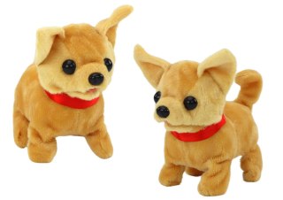 LEAN Toys Piesek Pluszowy Interaktywny Zwierzątko Chodzi Szczeka Beżowy
