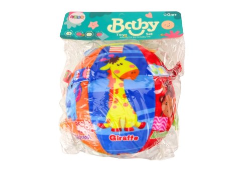 LEAN Toys Piłka Pluszowa Miękka Sensoryczna Edukacyjna Grzechotka Zwierzątka 18cm