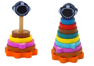 LEAN Toys Piramida Sorter Drewniany Układanka Piramidka Planety Kosmos 10 ele.