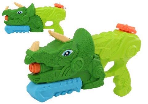 LEAN Toys Pistolet Na Wodę Dinozaur Zielony Triceratops 1000 ml Zasięg 7m