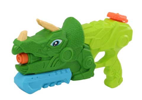 LEAN Toys Pistolet Na Wodę Dinozaur Zielony Triceratops 1000 ml Zasięg 7m