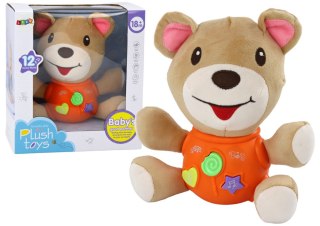 LEAN Toys Pluszowy Miś Interaktywny Pluszak Pomarańczowy Grający 23 cm