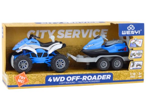LEAN Toys Quad z Przyczepą do przewozu Łodzi oraz Skuterem Wodnym