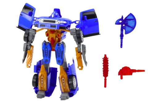 LEAN Toys Robot Auto 2w1 Transformacja Akcesoria Broń Niebieski
