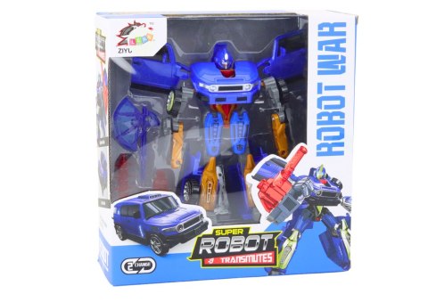 LEAN Toys Robot Auto 2w1 Transformacja Akcesoria Broń Niebieski