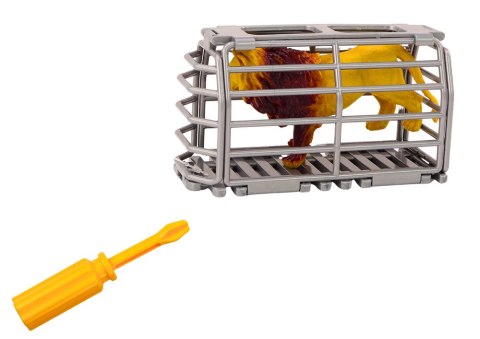 LEAN Toys Samolot Awionetka Transport Zwierząt Klatka Lew Rozkręcany Pomarańczowy