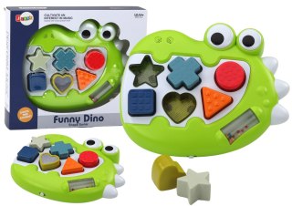 LEAN Toys Sorter Dinozaur Sensoryczny Grający Melodie Układanka Dla Najmłodszych