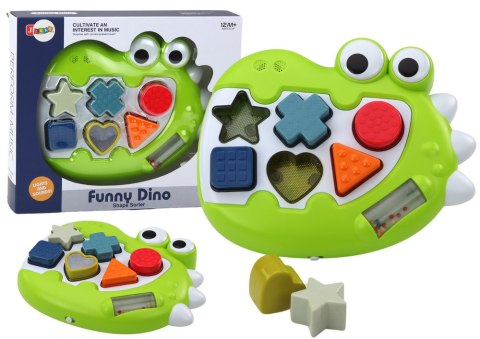 LEAN Toys Sorter Dinozaur Sensoryczny Grający Melodie Układanka Dla Najmłodszych