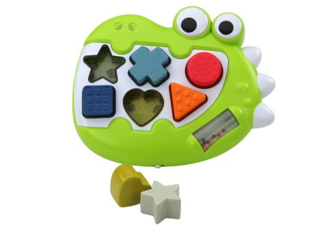 LEAN Toys Sorter Dinozaur Sensoryczny Grający Melodie Układanka Dla Najmłodszych