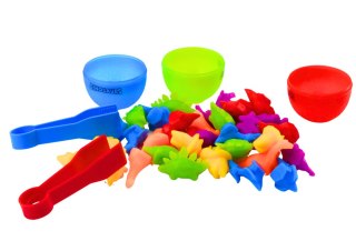 LEAN Toys Sorter Jaja Dinozaurów Szczypce Kolorowe 6 Sztuk