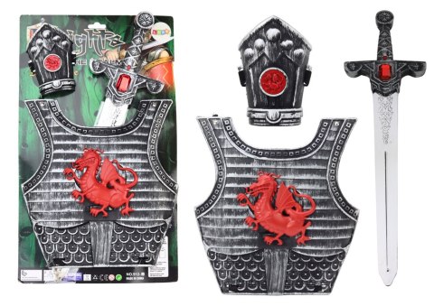 LEAN Toys Strój Kostium Samuraja Rycerza Zestaw Zbroja Miecz Nadgarstnik