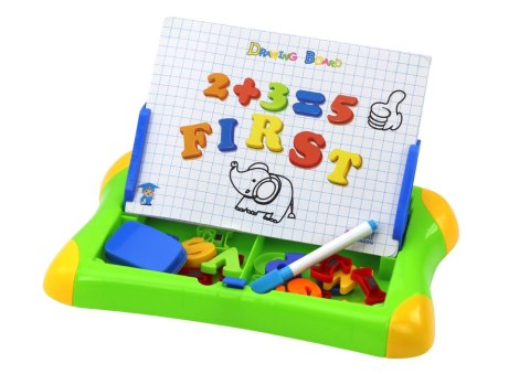 LEAN Toys Tablica Edukacyjna Magnetyczna Literki Cyferki Pisak Gąbka