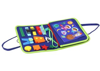 LEAN Toys Tablica Filcowa Sensoryczna Manipulacyjna Edukacyjna Niebieska