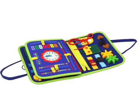 LEAN Toys Tablica Filcowa Sensoryczna Manipulacyjna Edukacyjna Niebieska