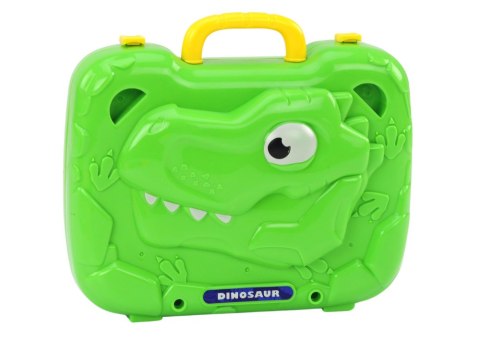LEAN Toys Walizka Stolik Zestaw DIY Układanka Klocki Dinozaur Wkrętarka 249 ele.