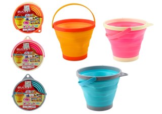 LEAN Toys Wiaderko Sylikonowe Składane Uniwersalne 3 Kolory