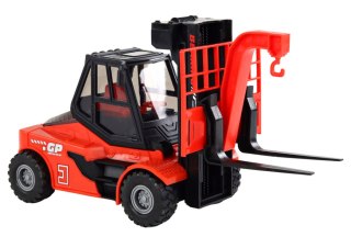 LEAN Toys Wózek Widłowy 1:16 Ruchome Widły Dźwięki Światła Czerwony
